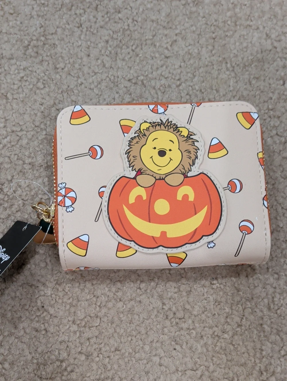 Her Universe Beige Orange Candy Corn Winnie the Pooh Pumpkin Wallet